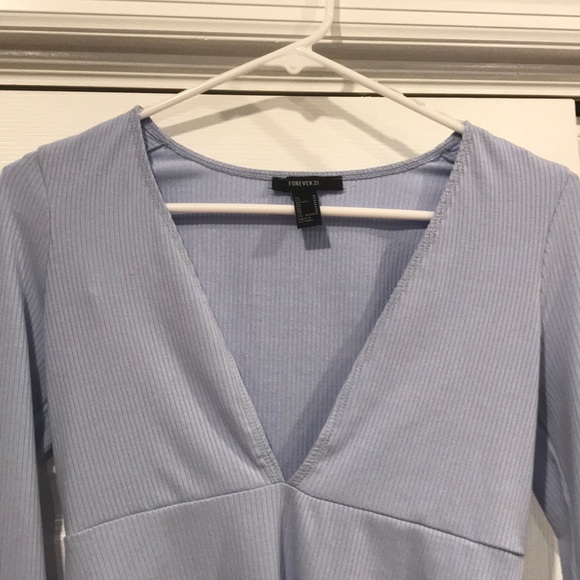 Forever 21 Blue Longsleeve Bodysuit - Picture 3 of 4